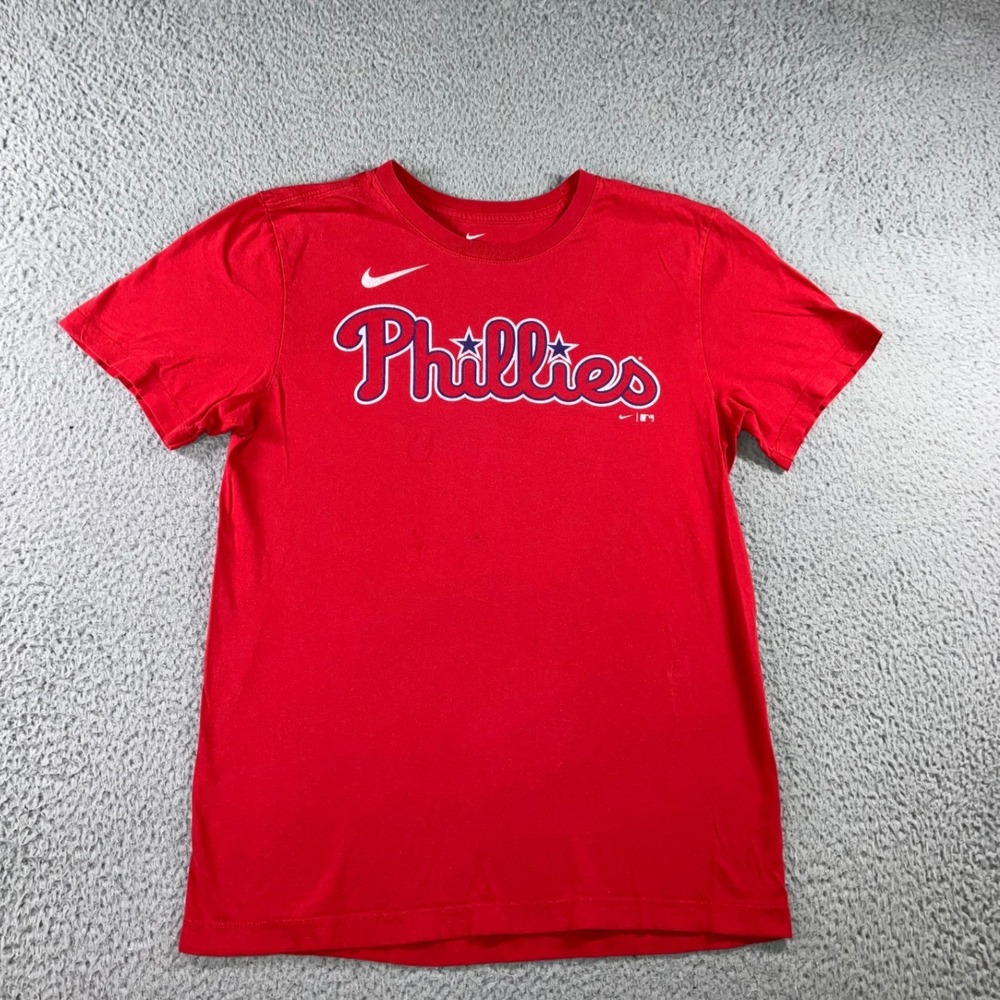 Nike Philadelphia Phillies Bryce Harper Tee Mens Small Red Shirsey Graphic 3